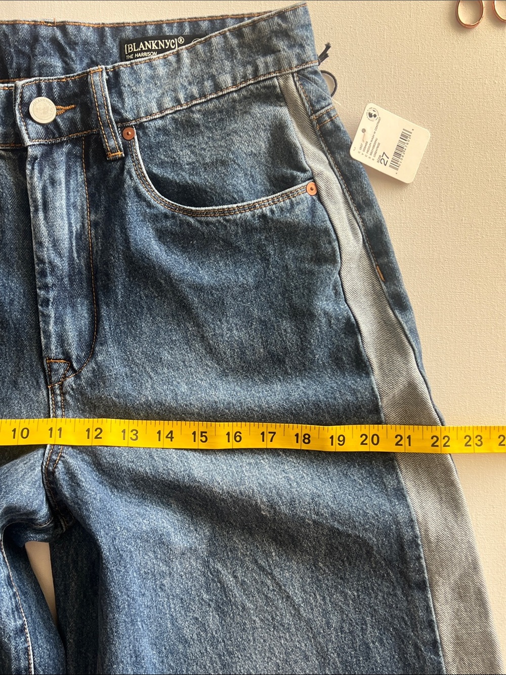 NWT Blanknyc The Harrison Low Rise Baggy Ankle Tie Jeans 27 Midnight Contrast - Picture 11 of 17